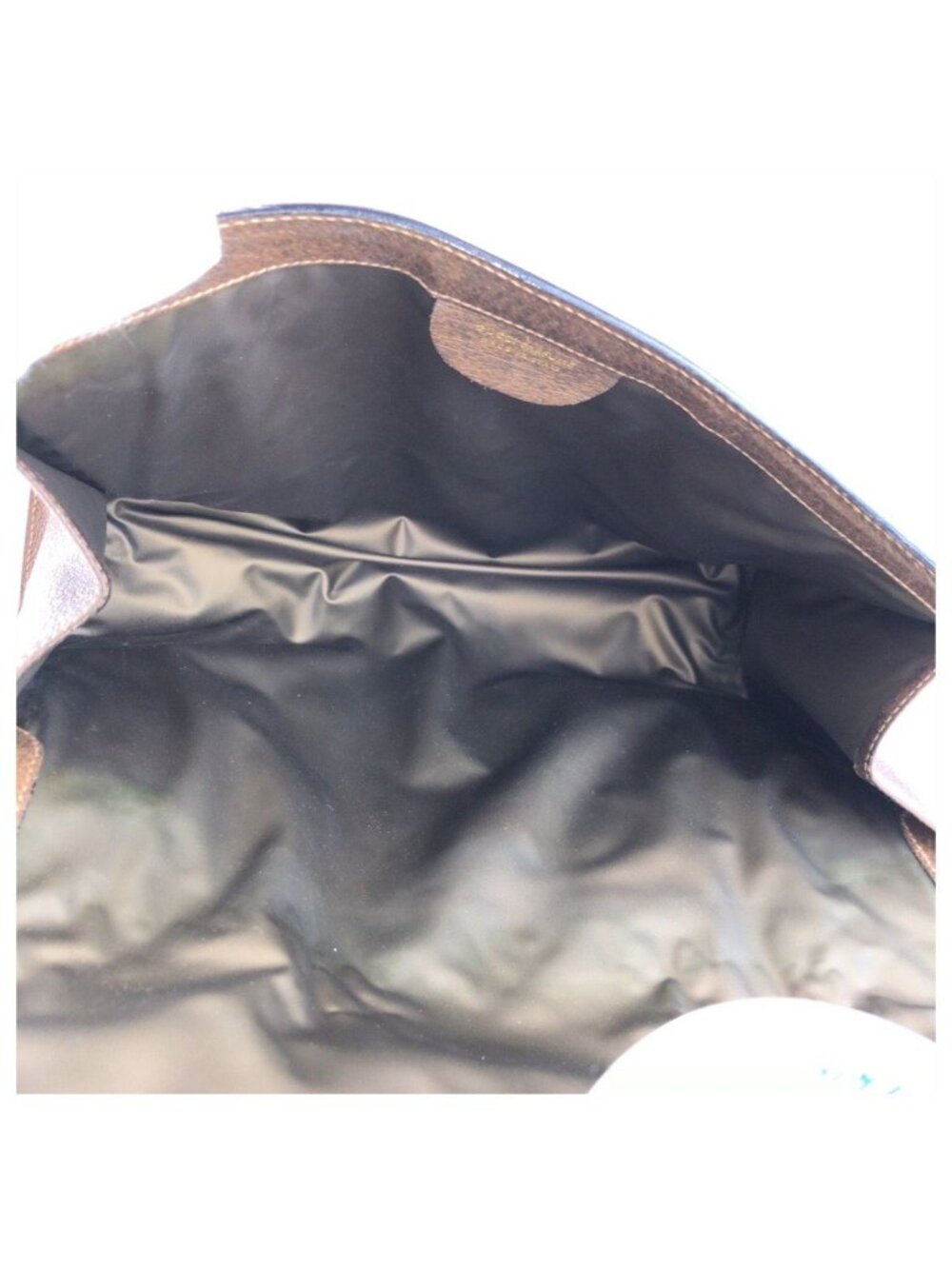 Gucci Vintage Sherry Line Gray Brown GG Supreme Canvas Leather Clutch - Picture 7 of 8